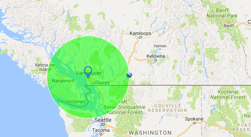 71 Vancouver 100 mile radius