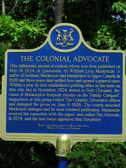 92 Colonial Advocate plaque